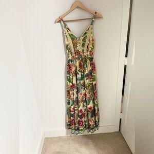 me 2 magic boho dress NWT ME 2 MAGIC Boho Floral Maxi Dress womens S Small Beige Crinkle Gauze New